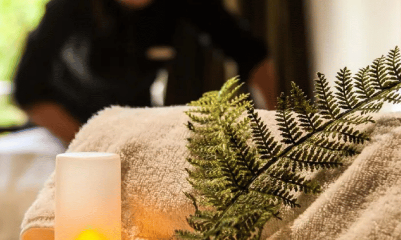Professional four hand massage therapy session with two experienced therapists